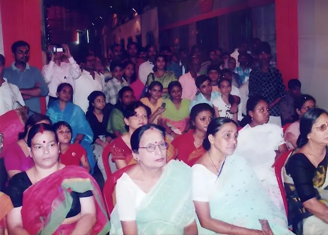 Devotees gathered at the pandal