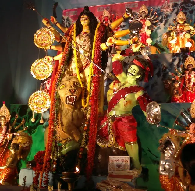 The idols lit up at night