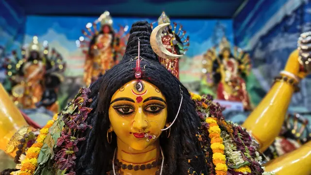 Close-up of Ma Durga on Bijoya Dashami