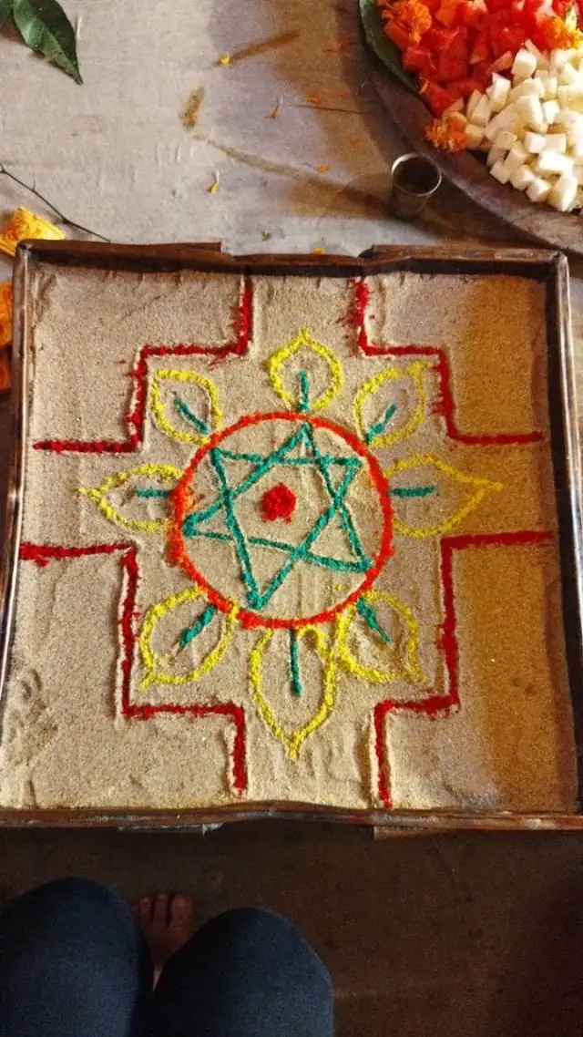 Alpana with a star motif